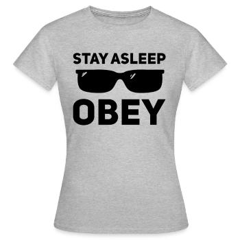 Sleep, obey - Women's T-Shirt - heather grey - Front - AI Model Female 172 dark (172cm)