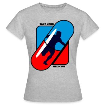 Prendre - Le vôtre - Médicament - Sports - T-shirt Femme - gris chiné - Devant - AI Model Female 172 dark (172cm)
