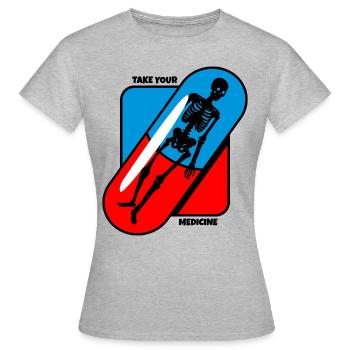 Prendre - Le vôtre - Médicament - Santé - T-shirt Femme - gris chiné - Devant - AI Model Female 172 dark (172cm)
