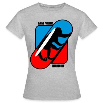 Prenez votre médicament - Monkeys - T-shirt Femme - gris chiné - Devant - AI Model Female 172 dark (172cm)