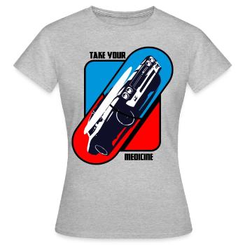 Prenez votre médicament - Muscle Cars - T-shirt Femme - gris chiné - Devant - AI Model Female 172 dark (172cm)