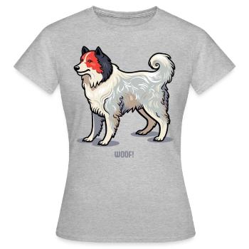 Wuff – Japanischer Hund - Frauen T-Shirt - Grau meliert - Vorne - AI Model Female 172 dark (172cm)