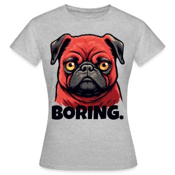 Gelangweilter kleiner Mops - Frauen T-Shirt - Grau meliert - Vorne - AI Model Female 172 dark (172cm)
