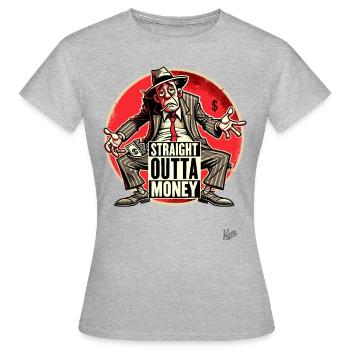 Fauché et plus d’argent - T-shirt Femme - gris chiné - Devant - AI Model Female 172 dark (172cm)