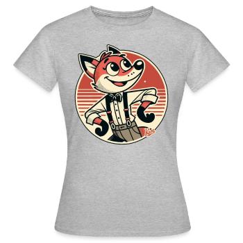 Renard drôle et charmant - T-shirt Femme - gris chiné - Devant - AI Model Female 172 dark (172cm)