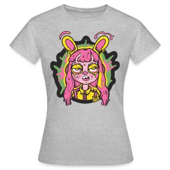 A strange rabbit - Women's T-Shirt - heather grey - Front - AI Model Female 172 dark (172cm)
