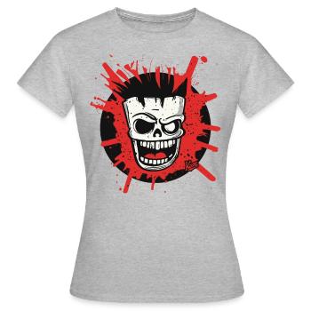 Masque de crâne du chaos Freak - T-shirt Femme - gris chiné - Devant - AI Model Female 172 dark (172cm)
