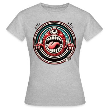 Crazy Funny Monster Cyclops - Women's T-Shirt - heather grey - Front - AI Model Female 172 dark (172cm)