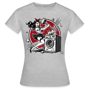 Une bonne fille casse la machine à laver - T-shirt Femme - gris chiné - Devant - AI Model Female 172 dark (172cm)