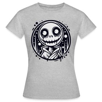 Homme fantôme effrayant - T-shirt Femme - gris chiné - Devant - AI Model Female 172 dark (172cm)