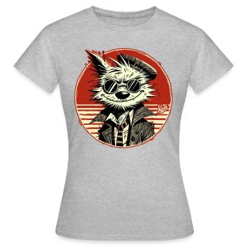 Vieux chien détective échevelé - T-shirt Femme - gris chiné - Devant - AI Model Female 172 dark (172cm)