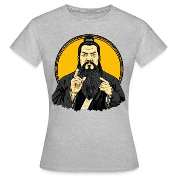 Parodie des chinesischen Philosophen Konfuzius - Frauen T-Shirt - Grau meliert - Vorne - AI Model Female 172 dark (172cm)