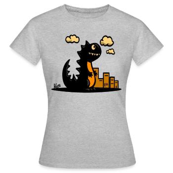 Riesige Baby-Echse - Frauen T-Shirt - Grau meliert - Vorne - AI Model Female 172 dark (172cm)