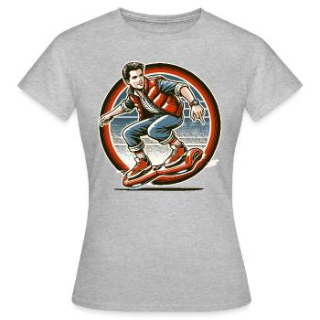 Hoverboarding ist zeitloser Spaß - Frauen T-Shirt - Grau meliert - Vorne - AI Model Female 172 dark (172cm)