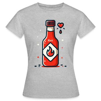 Sauce flambée, piquante et épicée - T-shirt Femme - gris chiné - Devant - AI Model Female 172 dark (172cm)