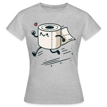 Schnelles Notfall-Toilettenpapier - Frauen T-Shirt - Grau meliert - Vorne - AI Model Female 172 dark (172cm)