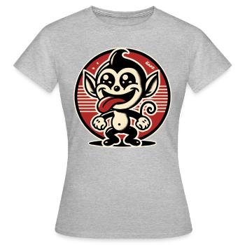 Cheerful little rascal monkey - Women's T-Shirt - heather grey - Front - AI Model Female 172 dark (172cm)