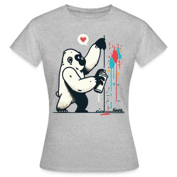 Graffiti-Gorilla mit Spraydose - Frauen T-Shirt - Grau meliert - Vorne - AI Model Female 172 dark (172cm)