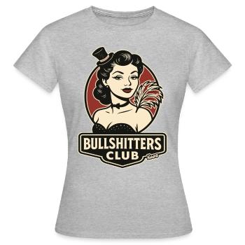 Dame rétro avec plume et chapeau haut de forme - T-shirt Femme - gris chiné - Devant - AI Model Female 172 dark (172cm)