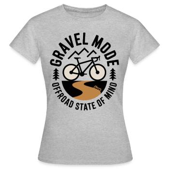 Vélo de gravier avec motif de montagne et chemin de gravier - T-shirt Femme - gris chiné - Devant - AI Model Female 172 dark (172cm)