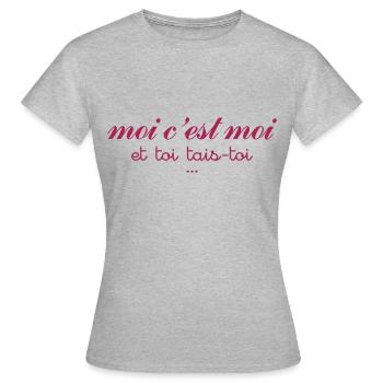 Moi C'est Moi - T-shirt Femme - gris chiné - Devant - AI Model Female 172 dark (172cm)