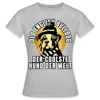 VIEUX BOULEDOGUE ANGLAIS CHIEN CHIENS - T-shirt Femme - gris chiné - Devant - AI Model Female 172 dark (172cm)