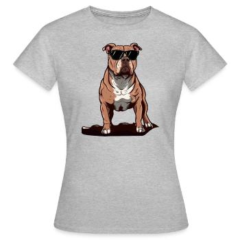 Pitbull Das Modell - Frauen T-Shirt - Grau meliert - Vorne - AI Model Female 172 dark (172cm)