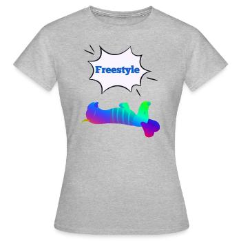 Freestyle Dackel - Frauen T-Shirt - Grau meliert - Vorne - AI Model Female 172 dark (172cm)