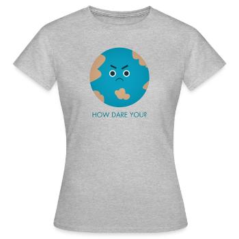 How Dare You | Greta - Women's T-Shirt - heather grey - Front - AI Model Female 172 dark (172cm)
