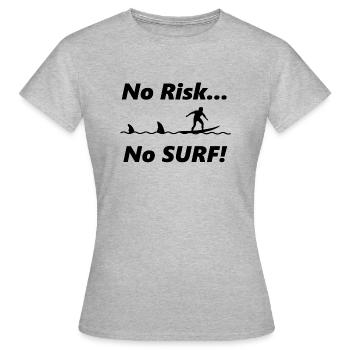Surf, surf, surf, surf, surf - T-shirt Femme - gris chiné - Devant - AI Model Female 172 dark (172cm)