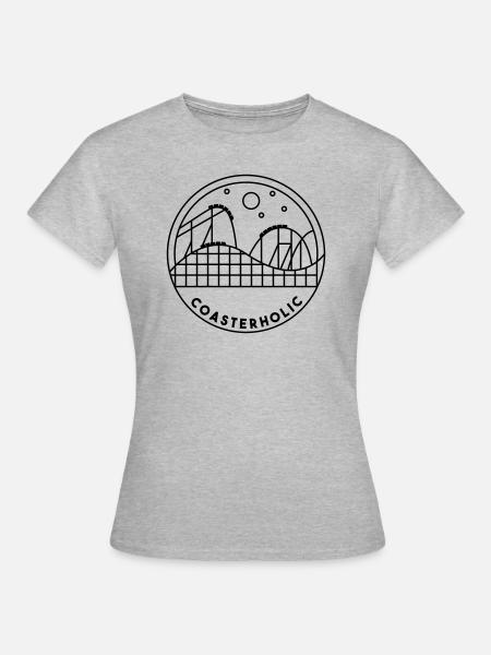 Coasterholic Achterbahn Freizeitpark Design - Frauen T-Shirt - Grau meliert