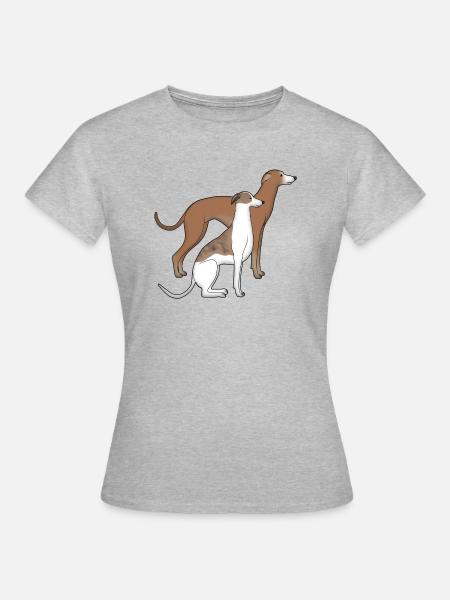 Deux whippets - T-shirt Femme - gris chiné