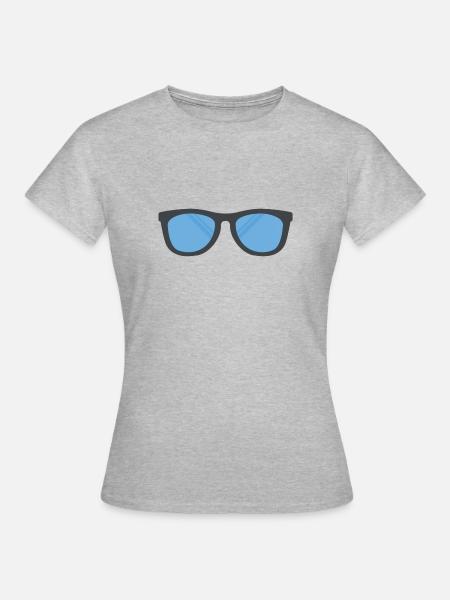 Brille - Frauen T-Shirt - Grau meliert
