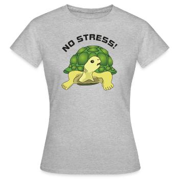 pas de stress - T-shirt Femme - gris chiné - Devant - AI Model Female 172 dark (172cm)
