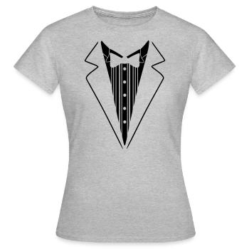 Anzug - Frauen T-Shirt - Grau meliert - Vorne - AI Model Female 172 dark (172cm)