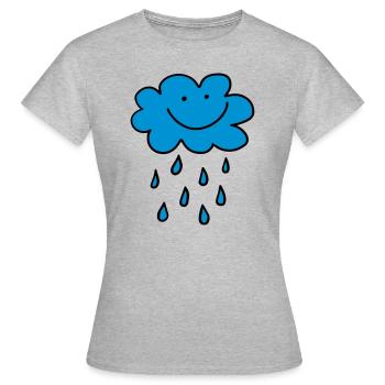 nuage drôle avec des gouttes de pluie, la météo, le printemps, l'eau - T-shirt Femme - gris chiné - Devant - AI Model Female 172 dark (172cm)