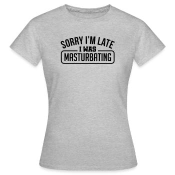 Sexy late night masturbate gift - Women's T-Shirt - heather grey - Front - AI Model Female 172 dark (172cm)