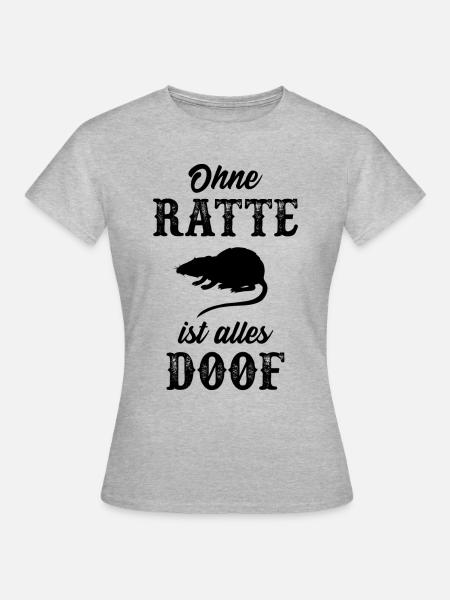 Ratte lustig Nagetier Ratten Rattenliebhaber - Frauen T-Shirt - Grau meliert