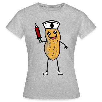 Erdnuss Krankenschwester Berufe Job Pfleger Arzt - Frauen T-Shirt - Grau meliert - Vorne - AI Model Female 172 dark (172cm)