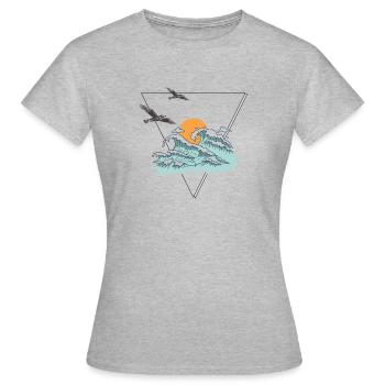 vague - T-shirt Femme - gris chiné - Devant - AI Model Female 172 dark (172cm)