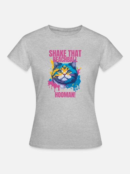 Splashy Whiskers Chat d’été - T-shirt dam - gråmelerad