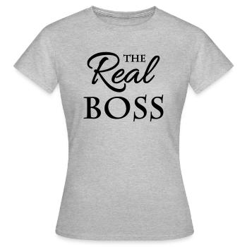 The real boss - Women's T-Shirt - heather grey - Front - AI Model Female 172 dark (172cm)