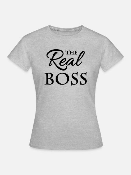 The real boss - Frauen T-Shirt - Grau meliert