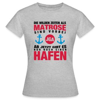 Matrose JGA - Frauen T-Shirt - Grau meliert - Vorne - AI Model Female 172 dark (172cm)
