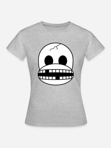 Skeleton Affe - Frauen T-Shirt - Grau meliert