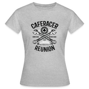 Caferacer Reunion - Women's T-Shirt - heather grey - Front - AI Model Female 172 dark (172cm)