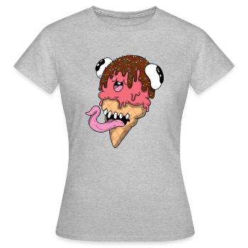 Échantillon de glace - T-shirt Femme - gris chiné - Devant - AI Model Female 172 dark (172cm)