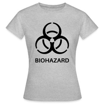 Biohazard Warning, Biohazard Warning - Women's T-Shirt - heather grey - Front - AI Model Female 172 dark (172cm)