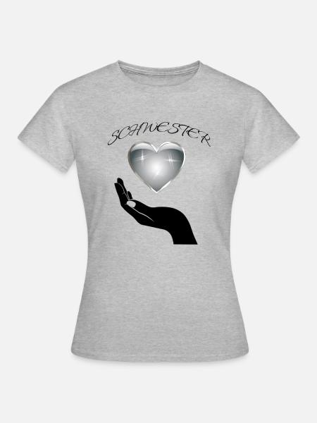 SCHWESTER - Frauen T-Shirt - Grau meliert