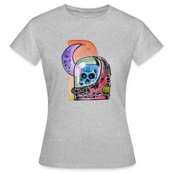 Crâne spatial - T-shirt Femme - gris chiné - Devant - AI Model Female 172 dark (172cm)